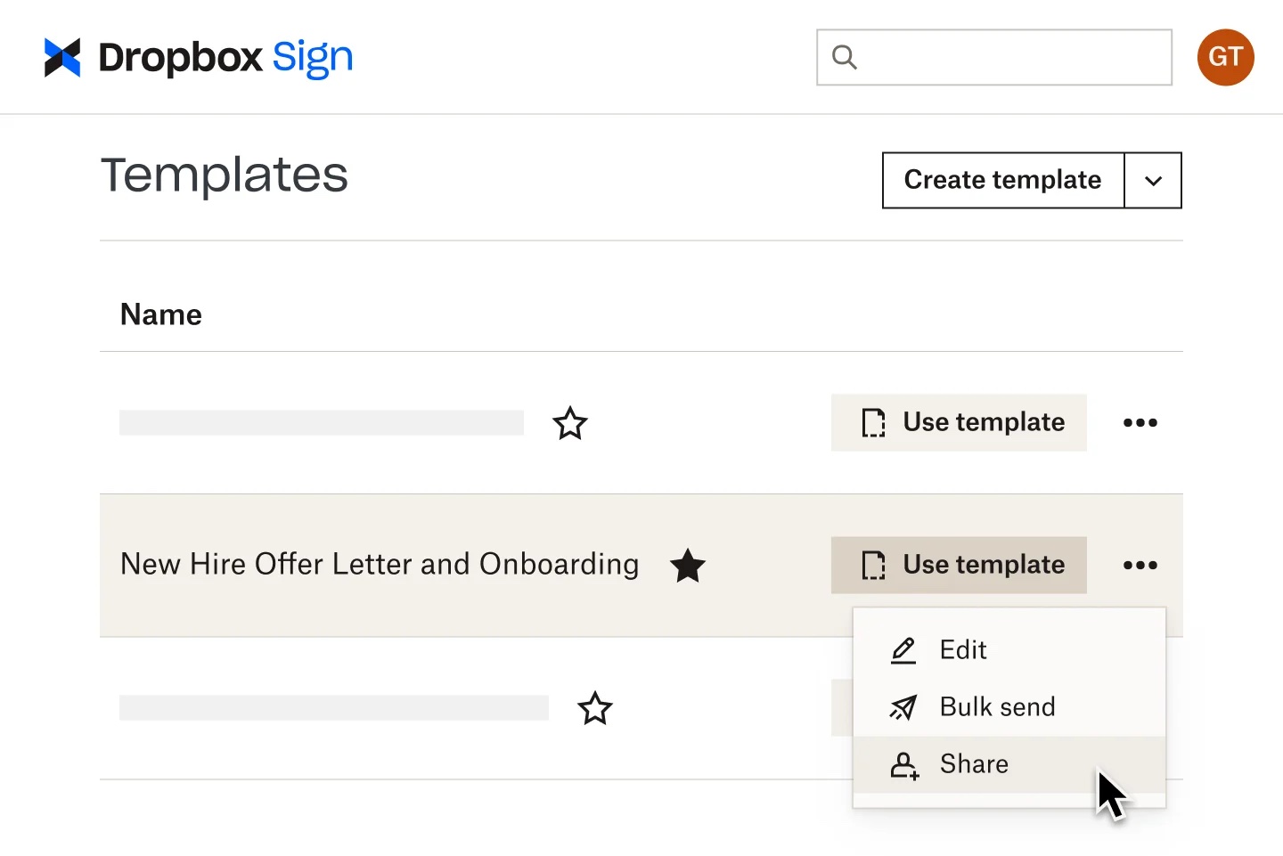 screenshot of Dropbox Sign